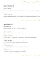 Menu Restaurant Africana - Les poissons et viandes