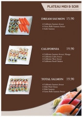 Menu Sushi Love - Les plateaux midi et soir