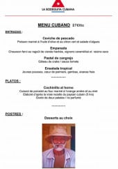 Menu Bodeguita Cubana - Menu cubano