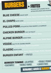 Menu Paddy's Corner - Les burgers