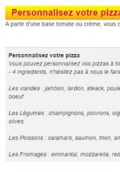 Menu Pizz Délice - Les pizzas creations