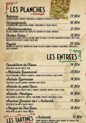 Menu L'Authentik - Les planches, entrées et tartines