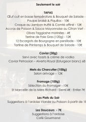 Menu Phosphore - Les tapas, fromages,...