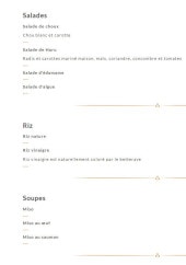 Menu Haru - Les salades, riz et soupes
