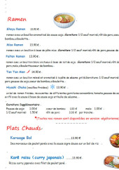 Menu Japontori - Ramen et plats chauds