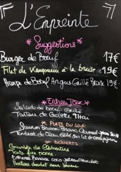 Menu L'Empreinte - exemple demenu