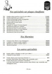 Menu Nouveau Pavillon - Les spécialités et marmites