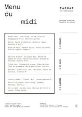 Menu Taggat - Menu midi