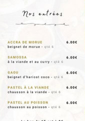 Menu Akwaba chez Noelle - Les entrées