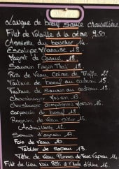 Menu L'echalote - Un exemple de menu du jour