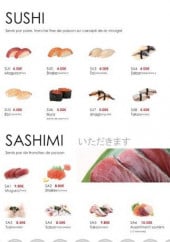 Menu Ahika - Les sushis et sashimis