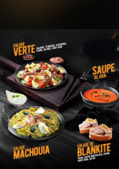 Menu Le 131 - Les salades vertes , saupes de jours et salades machouia,....