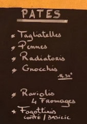 Menu Le Pastalicious - Les pates