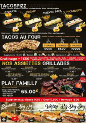 Menu Tacos pizzeria Day Day - Les tacos , assiettes