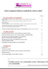 Menu Domeva - Carte a emporter