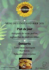 Menu Les Tournesols - Exemple de menu