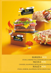 Menu Tacos story - Les burgers et tacos