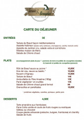 Menu Terroir & Nénuphar - La carte du déjeuner