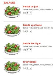 Menu Jet Pizza - Les salades