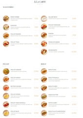 Menu Restaurant Curcuma - Les entrees