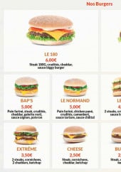 Menu Car Food - Les burgers