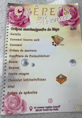 Menu Crepe´s Avenue - Les crêpes sucrées et gaufres