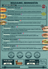 Menu Monsieur Albert - Les hot dog