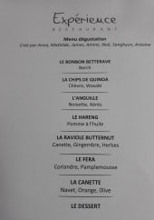 Menu Expérience - Menu dégustation