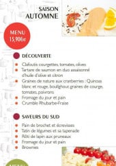Menu Ateliers gourmands - Le menu 15.90€ et le menu végétarien