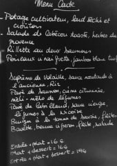 Menu L'Agape 1913 - Exemple de menu