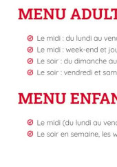 Menu O planète - Les menus adultes et menus enfants