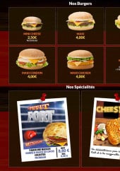 Menu Pizza Hit - Les burgers et spécialités