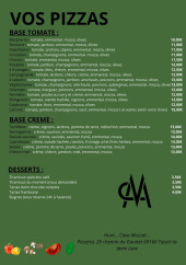 Menu Casa Mozzat - Les pizzas et desserts