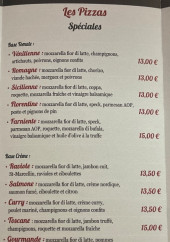 Menu Farniente - Les pizzas  spéciales