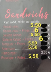 Menu Restaurant Aspendos - Les sandwichs et tacos