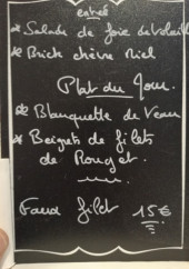 Menu Nya B - L&#039;ardoise