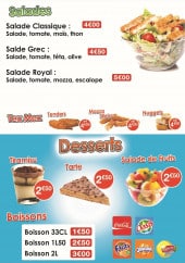 Menu Régal Food - Les salades, desserts et boissons