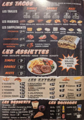 Menu Les Délices - Les tacos , extras et assiettes,...