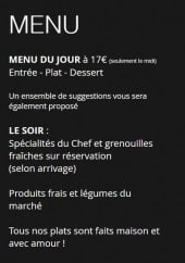 Menu Buffet de la Gare - Menus