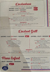 Menu L'Instant Grill - Les menus