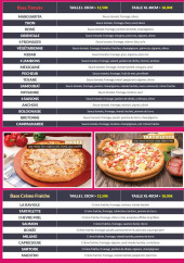 Menu Express Pizza - Les pizzas
