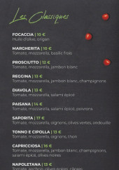 Menu Pizza Titou - Les pizzas classiques