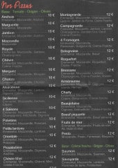 Menu Chez Charly - Les pizzas