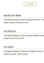 Menu L'Atelier Burger & bagel - Les bagels