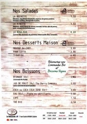 Menu Balzamik - Les salades, desserts et boissons