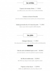 Menu L'Arôme - Les entrées et plats