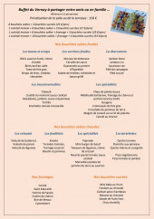 Menu Le Vernay - Le buffet