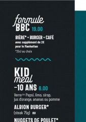 Menu The Albion Public House - Les formules, snack bar