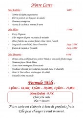 Menu le Semonet - La carte