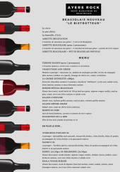 Menu Ayers Rock - Exemple de menu